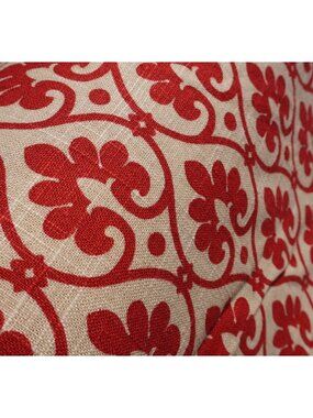 Mill Creek Fabric BTY Red Damask Scroll Soil Repellent Cotton Blend 55"